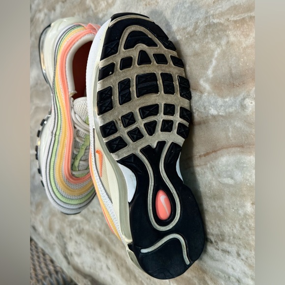 Women’s NIKE Air Max 97 Melon tint/Barely volt/Atomic pink. Size 5.5 - Picture 7 of 11